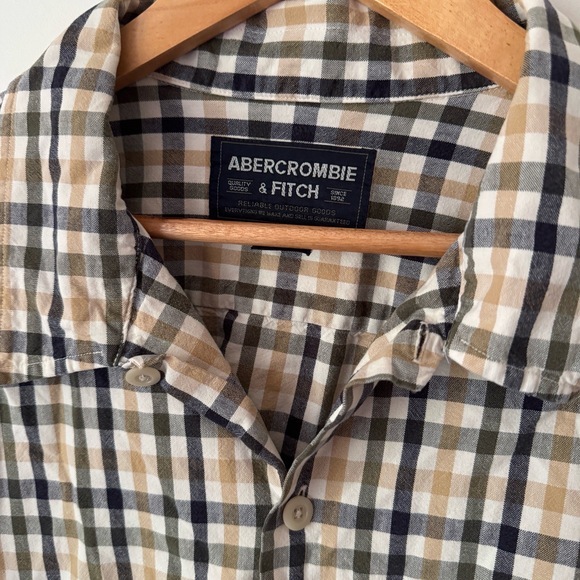 Y2K Abercrombie & Fitch Plaid Shirt Mens XL Oversized Skater Preppy Baggy Mall - Picture 3 of 7